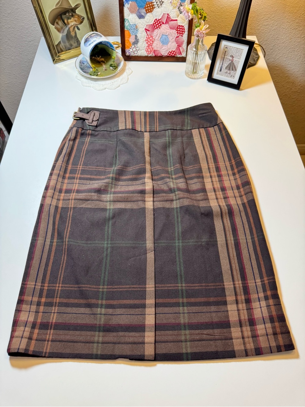 Cato Brown Plaid Pencil Skirt Size 6